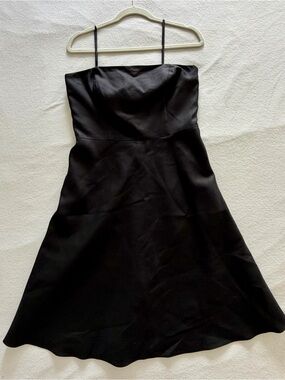 Ann Taylor Black Strapless A-Line Dress